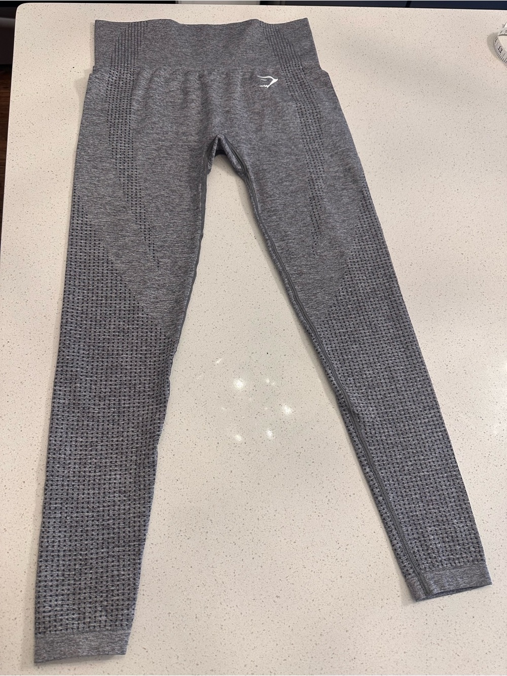 Gymshark Grey Seamless High-Waist Leggings with Textured Panels